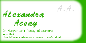 alexandra acsay business card